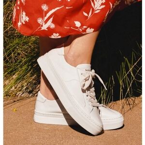 Women's White Platform Size 5 Leather Sneakers Soludos Ibiza